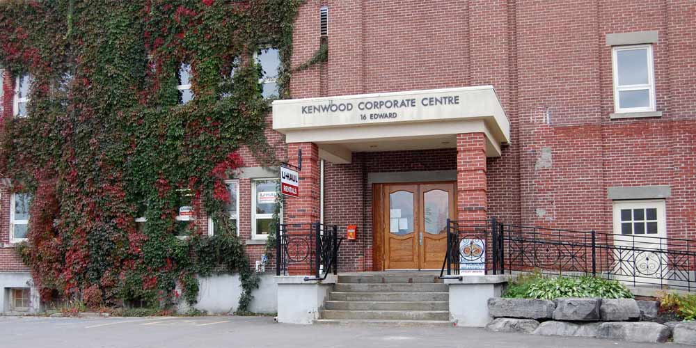Main entrance of the Kenwood Corporate Centre in Arnprior, Ontario